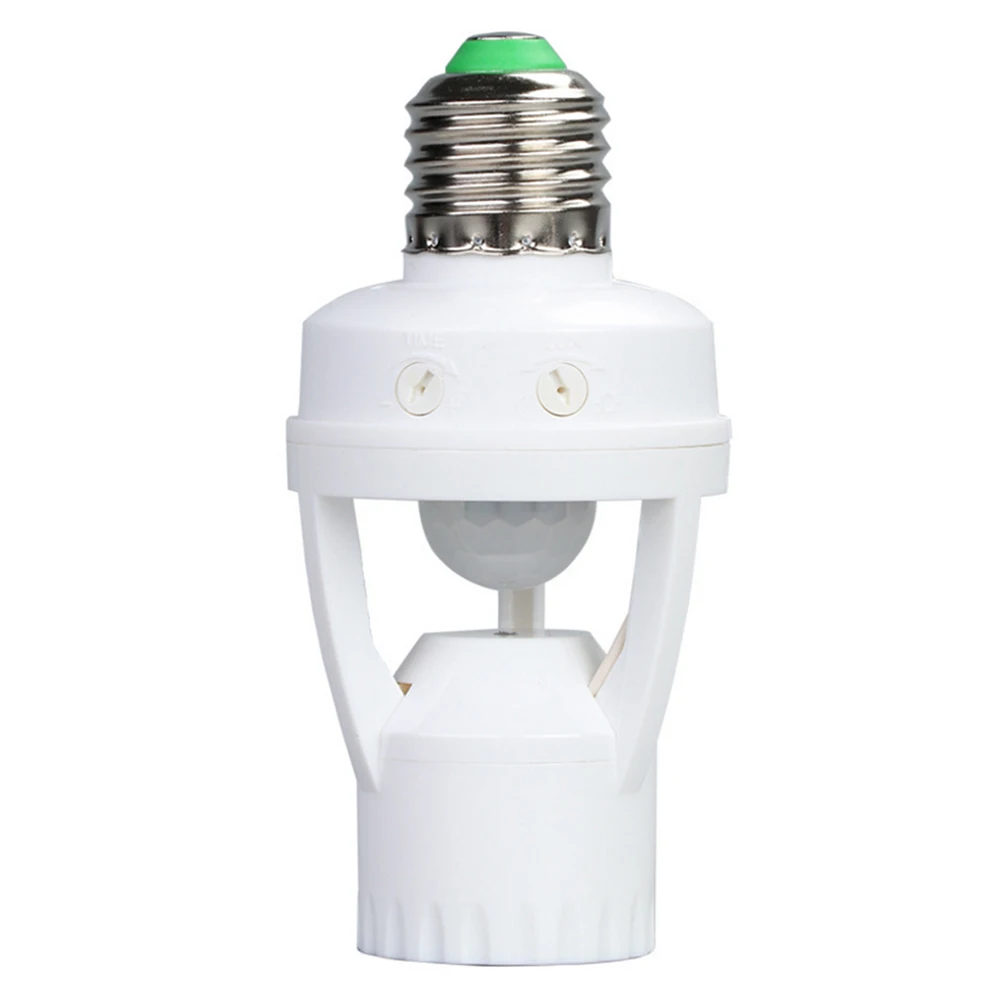 Portalámparas AC100-240V E27 con Sensor de movimiento PIR, ampolla de luz LED, Base de luz inteligente, interruptor de bombilla