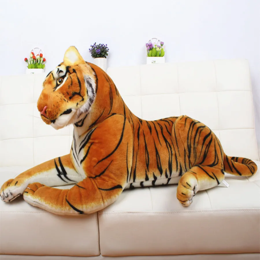 50cm 110cm King of forest simulation yellow White tiger stuffed plush toy doll model sofa car Cushion Hold pillow kids baby gift