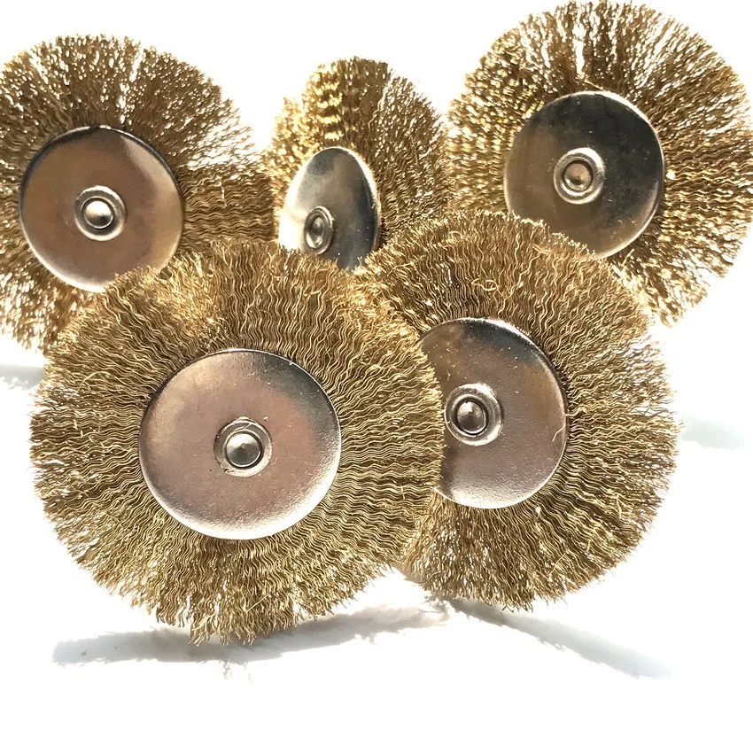 Free shipping of 5pcs 20/25/38*3mmT type brass wire brush for brushing derusting polishing wheel grinding head flat steel wire