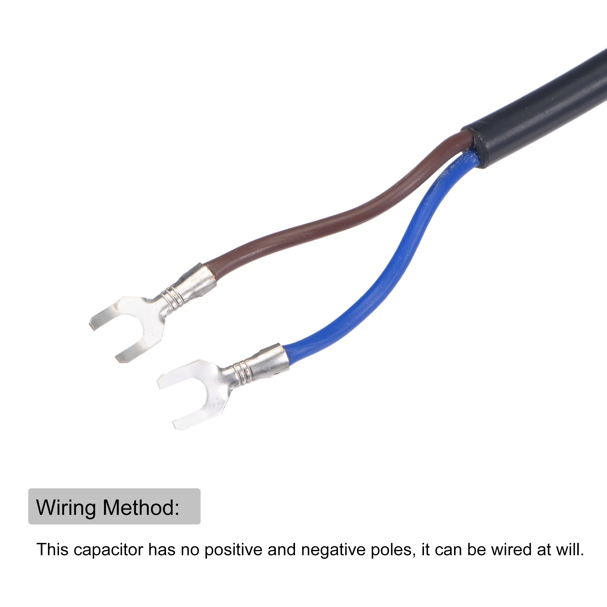 Uxcell CBB60 Kapasitor Lari 30UF 250V AC 2 Kabel 96X46Mm dengan Terminal Kancing Penguat M8