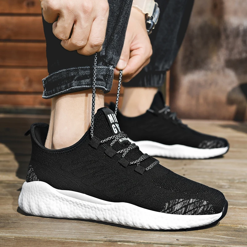 

Fashion Men Lightweight Casual Running Shoes Shockproof Lack Up Breathable Male Sneakers Height Increase Walking Gym Shoes Man