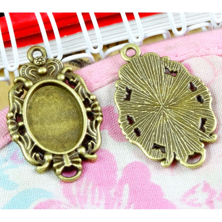 

30 PCS 10*14MM Antique Bronze Plated Base Setting Charms Vintage Zinc Alloy Pendant Diy Jewelry Accessories