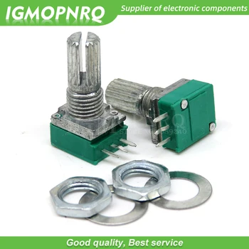 50pcs RK097N 5K 10K 20K 50K 100K 500K B5K עם מתג אודיו 3pin פיר 15mm מגבר איטום פוטנציומטר