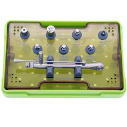 Dentium Implant kit 100% Original Dentium Dental Implant Torque Wrench Ratchet 10-70NCM 7*Drivers & 1*Wrench Kit With Box