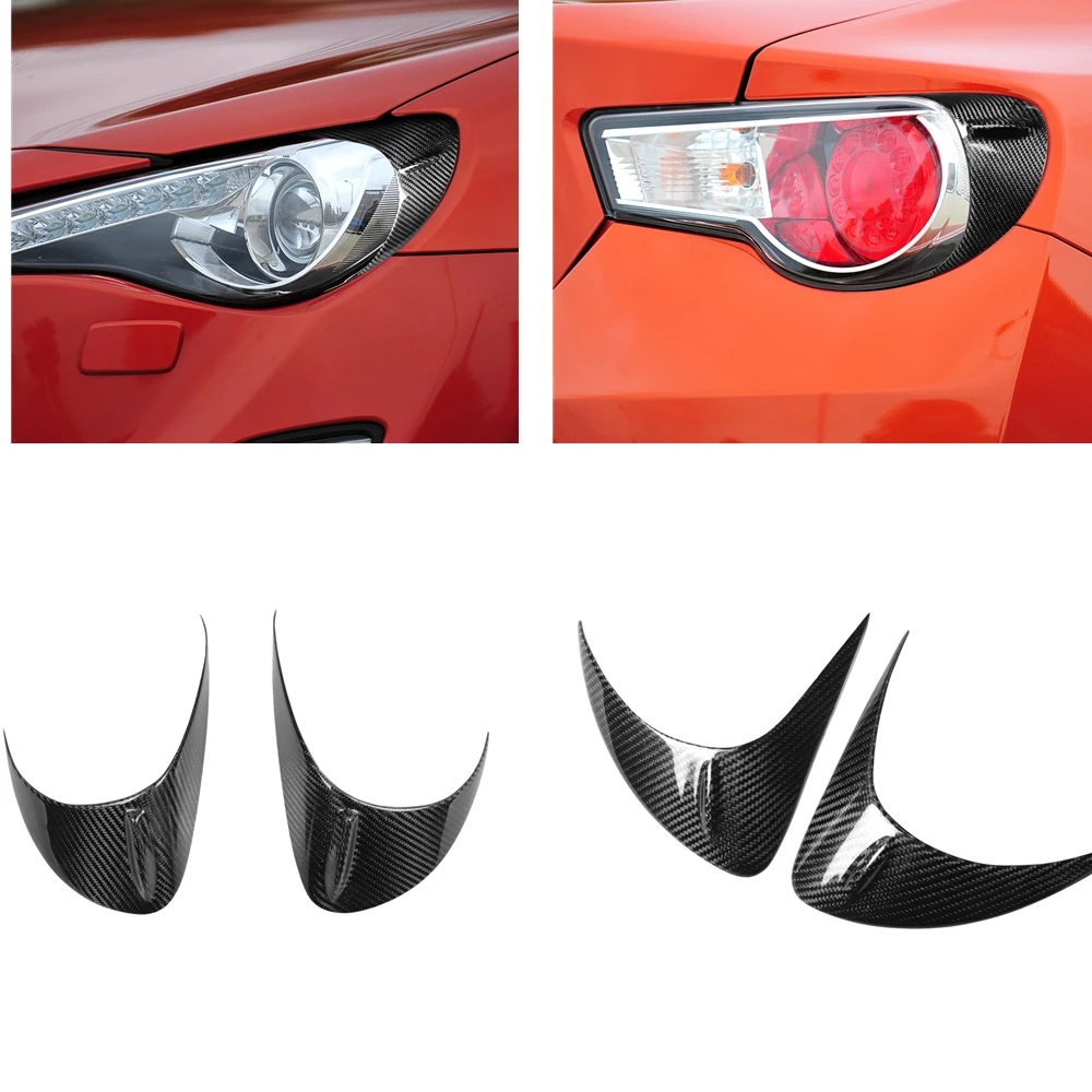 

For Toyota GT86 Subaru BRZ 2012-2016 Scion FRS Front Head Light+Rear Lamp Cover Trim Carbon Fiber Headlight Brow Eyebrow Eyelid