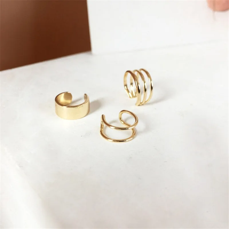 5/7-teiliges Set Modische Goldfarbene Ohrklemmen Ohne Piercing Ohrclips für Frauen Knorpel Fake Piercing Ohrring Schmuck Geschenke – Detail 7