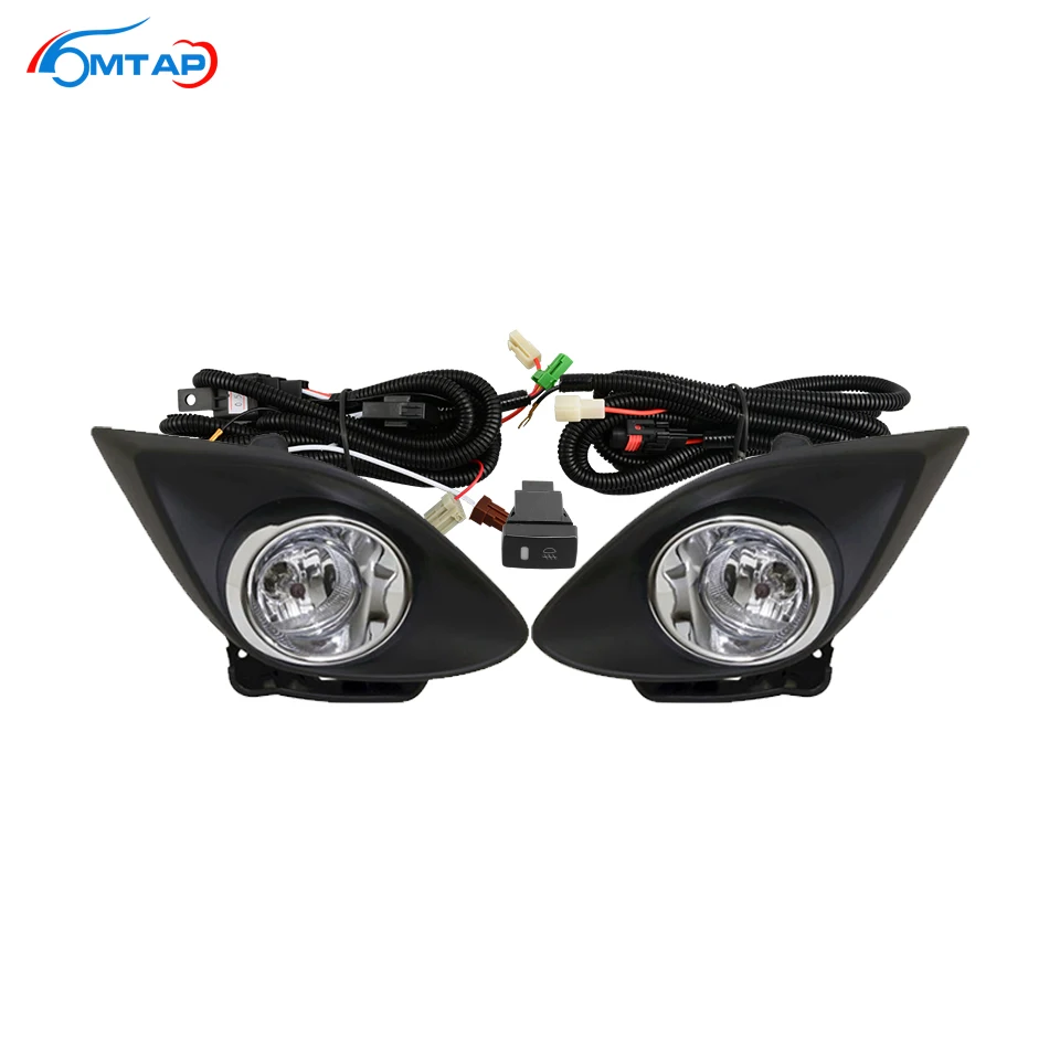 MTAP For Mazda 2 Demio 2010 2011 2012 2013 2014 Front Bumper Fog Light Reflector Lamp Foglight Foglamp Set With Wires Switch Kid