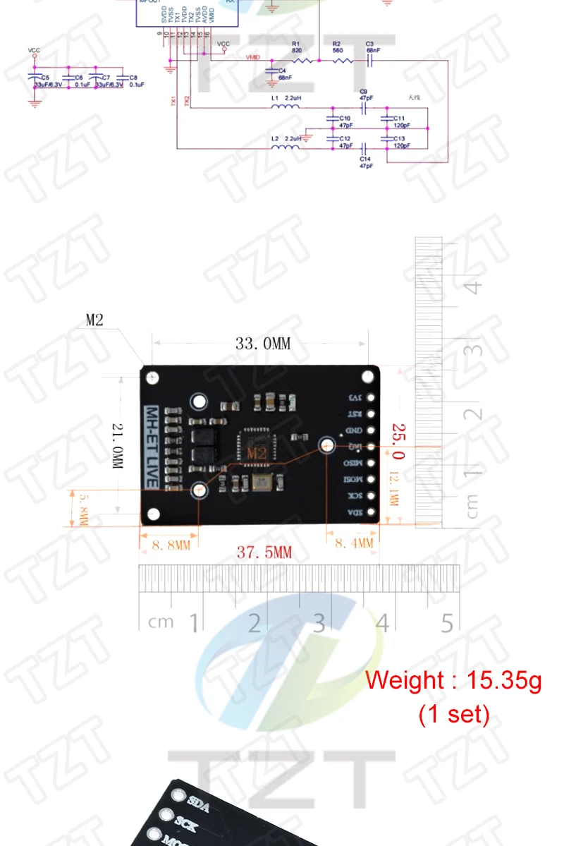 TZT RFID-Modul RC522 MFRC-522 RDM6300 PN532 Kits S50 13,56 MHz 125 kHz 6 cm mit Tags SPI Write & Read für Arduino Uno 2560 – Detail 8
