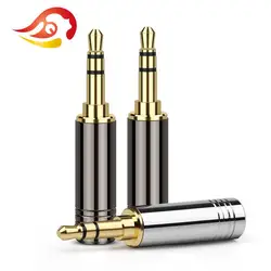 QYFANG 3.5mm Audio Jack 3 Pole Stereo With Steps Earphone Plug Adapter Bright Aluminum Shell HiFi Headphone Metal Wire Connector