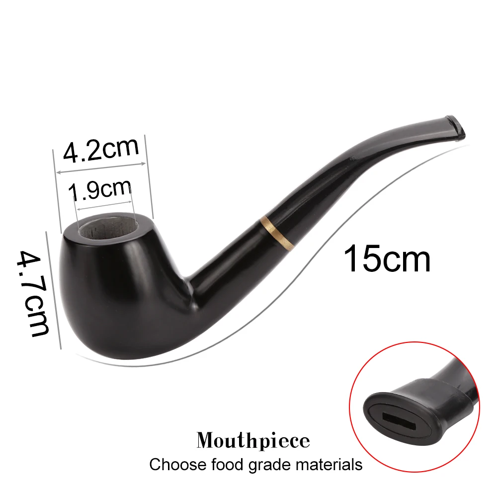 New Smoking Accessories Ebony Wood Pipe Set Classic Wooden Tobacco Herb Grinder Pipe Best Gift for Birthday