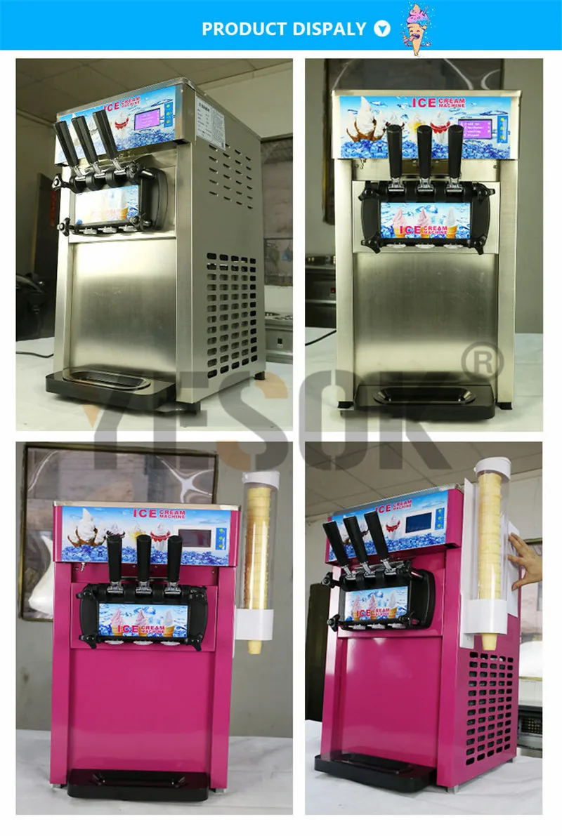 CE Electric Ice Cream Making Machine Soft Ice Cream Maker Professional Commercial Desktop Sundae Ice Cream Rolls 220v/110v