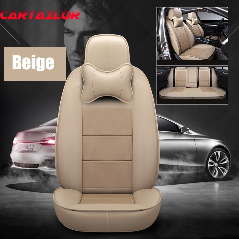 

CARTAILOR Real Leather Auto Cover Seat for Lincoln MKC Car Seat Covers Protector Accessories for Cars Seats Cushion Supports Set