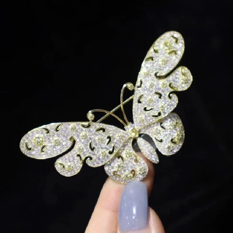 Pirmiana New Fashion Butterfly Brooch S925 Silver 5A Quality CZ Gemstone Jewelry Christmas Gifts