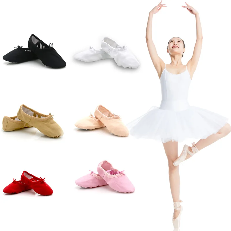 Wholesale Children Girls Kids Soft Sole Ballet Dance Shoes 1 Pair Professional Ballet Dance Practice Performance Shoes 5 Colors