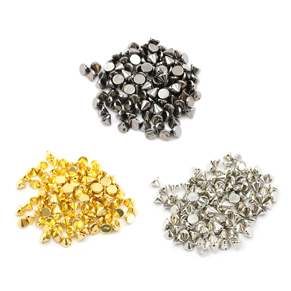 100 Pcs/lot DIY Bead Crafts Riveting Garment Studs Nail Punk Rock For Bags Dress Clothes Wedding Sew on Spike Rivet