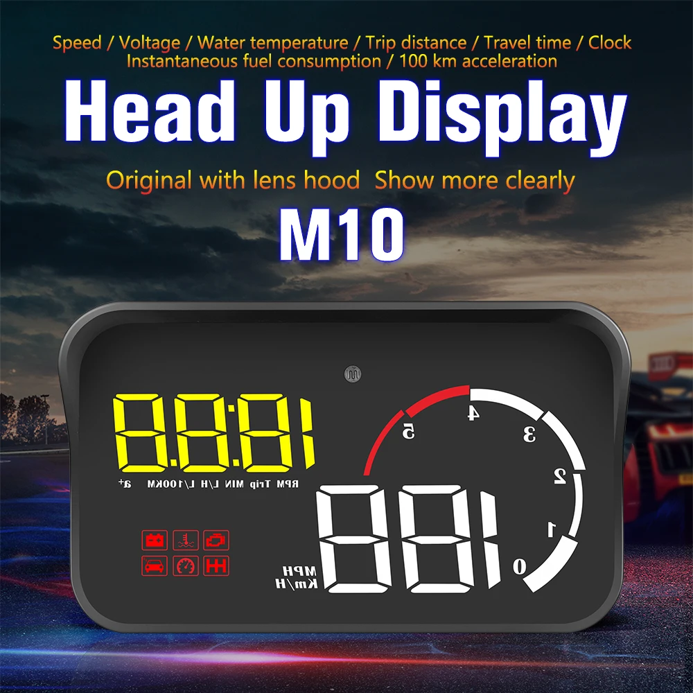 Newest Hud Car Obd2 Computer Head Up Display Obd Hud Digital Speedometer Windshield Projector ObdII Rpm Fatigue Driving Km/H Mph