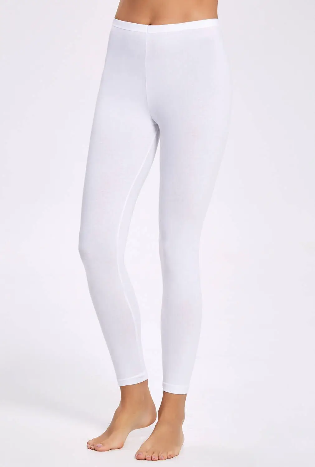 Lycra long white women tights 5 pcs