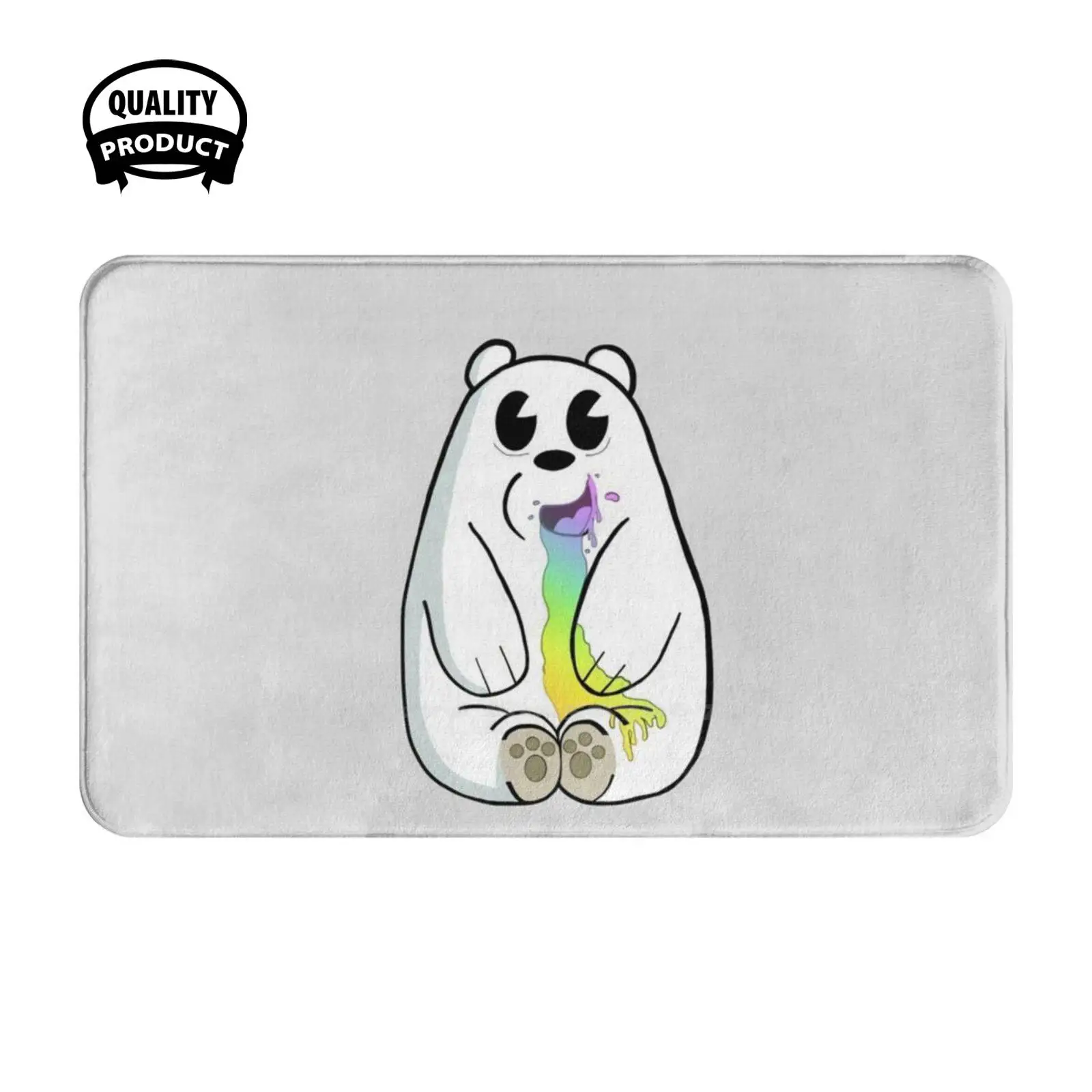 - Rainbow Ice Bear Soft Cushion Home Carpet Door Mat Car Rug We Bare Ice Bear Rainbow Candy Cute Animal Cartoon Tv Bearongs