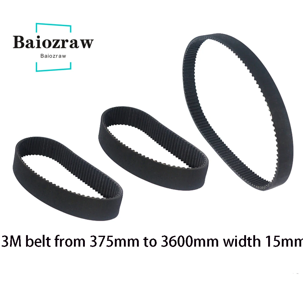 

3D Printer HTD 3M Closed Loop Rubber Timing Belt 375 384 417 450 501 510 600 603 639 708 801 900 1002mm Width 15mm HTD 3M