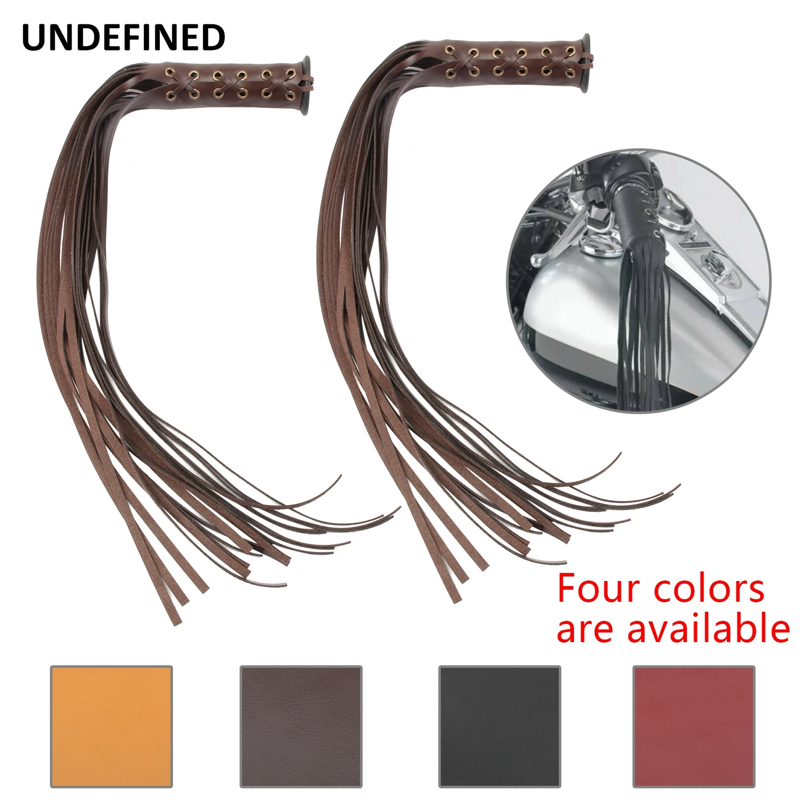 

Motorcycle Hand Grips Cover Leather Tassel Fringe Handlebar Covers 22mm 25mm for Indian Chief Classic Chopper Bobber universal