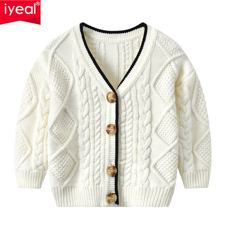 

IYEAL Kid Baby Boys Girls Cardigan Sweater Autumn Winter Toddler Knit Clothes Long Sleeve Fashion Knitwear Cute Streetwear