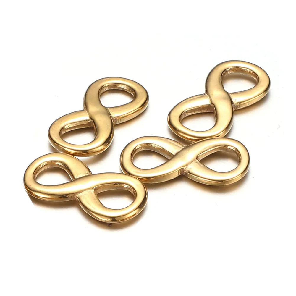 10Pcs/lot Stainless Steel Luck 8 Shape Connectors Infinity Symbol Charms Pendant for Jewelry DIY Making Handmade Accessories