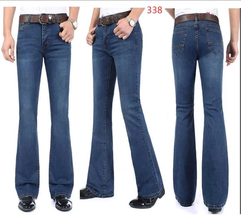 Men's Flare Jeans Mid-Rise Elastic Flare Jeans Fashion Men Flare Jeans Men's Denim Pants Multiple Color Size 26-40 - Image 5