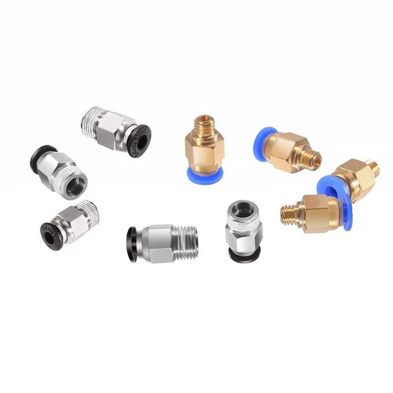 Spinta adatta pneumatica di 20 pz/lotto PC4-M6 per collegare + PC4-M10 diritto rapido nel montaggio per l'estrusore di Bowden della stampante 3D