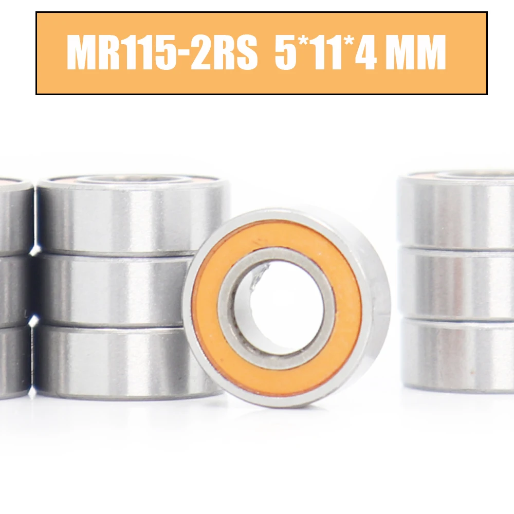 

MR115RS Bearing 10PCS 5x11x4 mm ABEC-3 Hobby Electric RC Car Truck MR115 RS 2RS Ball Bearings MR115-2RS Orange Sealed