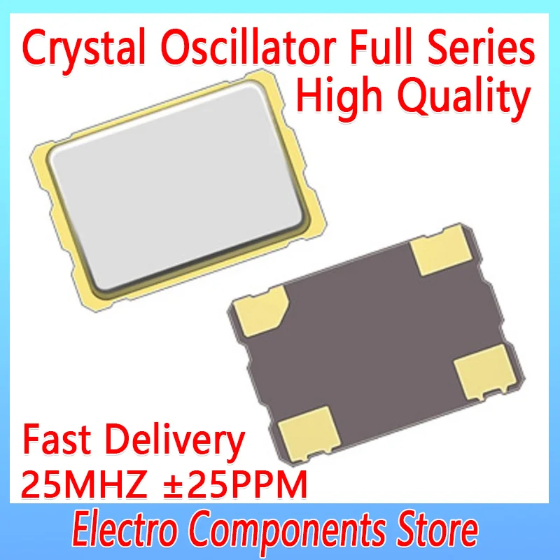 5*7mm 5070 Active Oscillator Crystal SMD 4Pin 7050 25MHZ 2.25V-5.5V ±25PPM Active Chip Crystal Oscillator Clock Vibration OSC