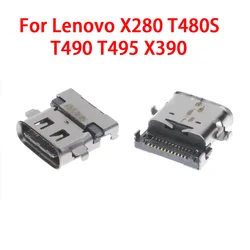 1-10pcs TYPE-C USB Jack DC Power Port For Lenovo ThinkPad X280 T490 T480S X390 L13 T590 DC Connector Laptop USB-C Socket
