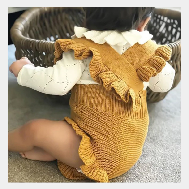 2022 Newborn Baby Girl Knitted Clothes Baby Boys Rompers Brand Jumpsuit Autumn Baby Girls Rompers Cotton Infant Baby Girl Romper