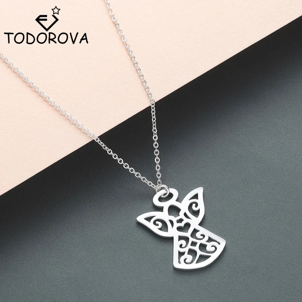 Todorova الفولاذ المقاوم للصدأ مجوهرات Guardian الملاك القلب القلائد للنساء لطيف الحيوان الحصان قلادة قلادة إكسسوارات فتيات