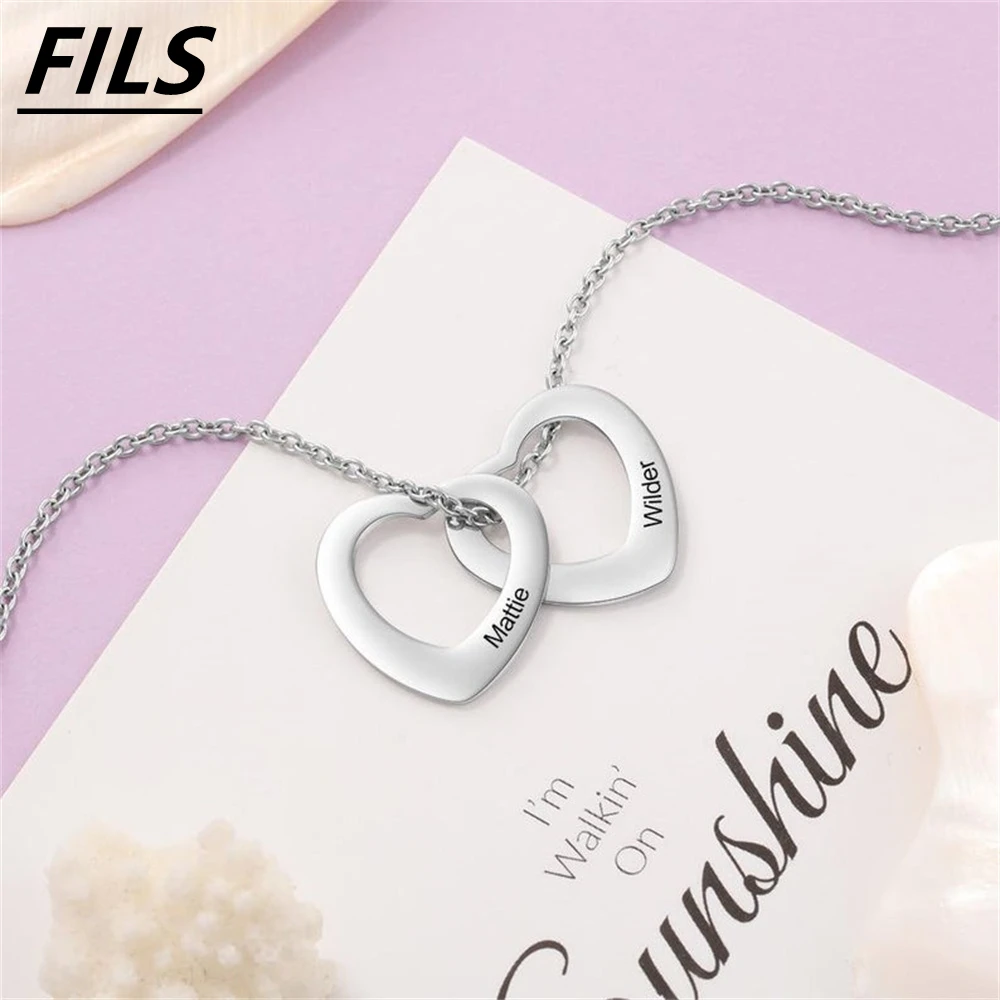 

Fils New Custom Necklace Link Chain Men Love Hollow out Carve Name Choker Stainlesss Steel Pendant Collier Women Banquet jewelry