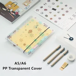 Sharkbang A6 A5 Transparent Loose Leaf Binder Notebook Journal diary Cover Agenda Planner Spiral Refill Notebooks