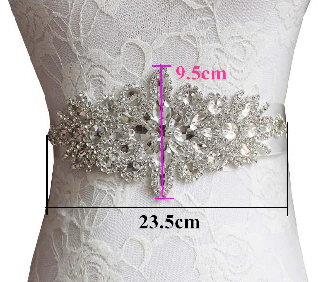 Women Wedding Prom Decoration Wide Sash Rhinestone Satin Ribbon Bridal Belt Party Bride Bridesmaid Dress Cummerbunds Waistband