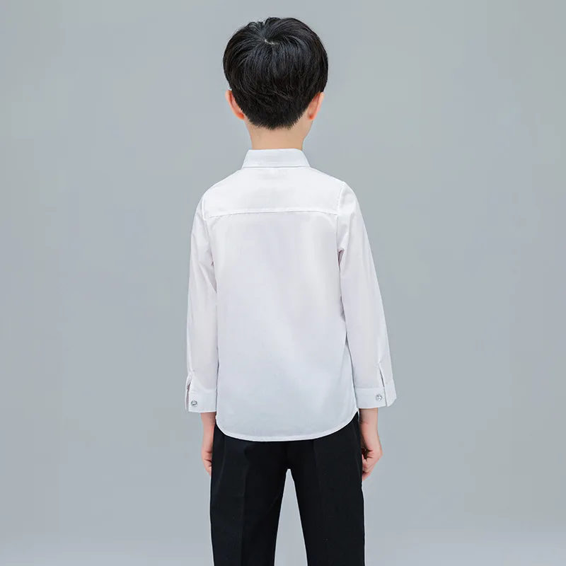 Baby Toddler Teenage Clothes School Uniform Boys Shirts White Long Sleeve Turn-down Collar Kids Shirt For Boys Children Tops