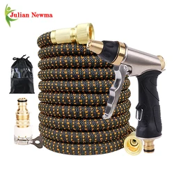 25-100FT Extend Garden Hose Flexible High Pressure Car Wash Hose Metal Spray Gun Expandable Magic Watering Hose Trrigation Tool