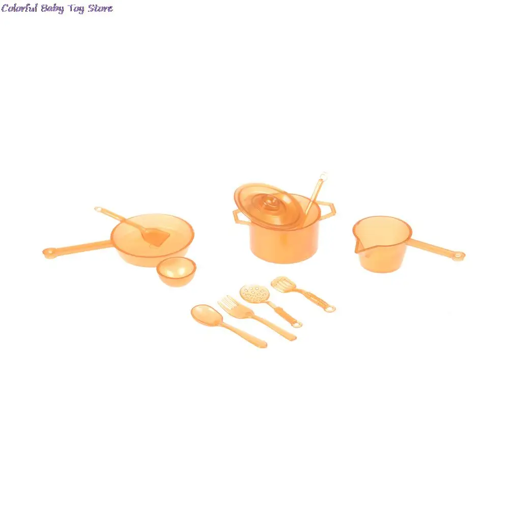 10pcs/lot Mini Tableware 1:12 Doll Miniature Figure Fork Pot Kitchen Set Food Toys Accessories Dolls Pretend Play Toys Xmas