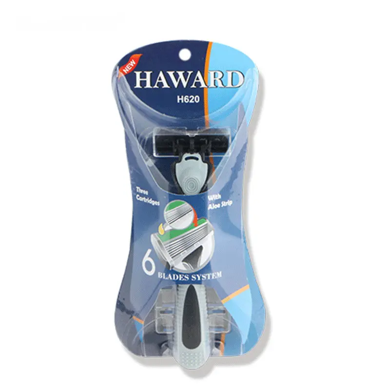 Cartridge Razor,face shaver includes 1 cartridge razor handle and 6 layers of 3 blades,Manual Shaving Razor Shaving-Set