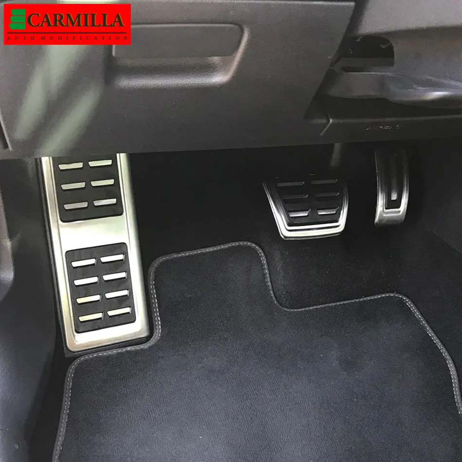 Pedales de coche para Seat Leon ST SC 5F LHD 2013-2021, accesorios Carmilla, Protector de cubierta de Pedal de freno de Gas de acero inoxidable