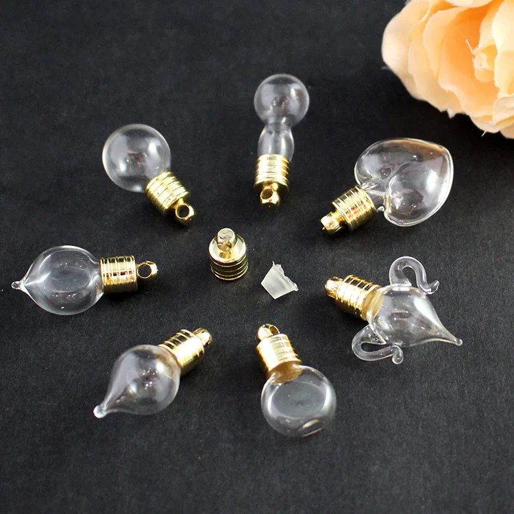 10PCS Name on Rice Pendant 6MM Glass Vials For Rice Jewelry Tiny Name Pendant Mother\'s Day Gift Necklace for Mom Write On Rice