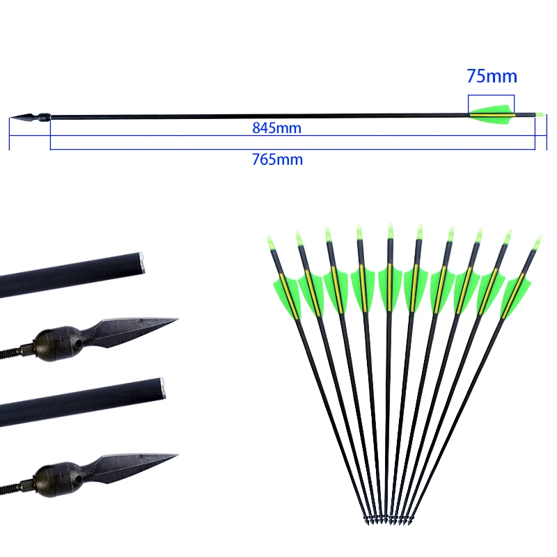 

Смешанные карбоновые стрелы для стрельбы из лука, Φ, od 6,2 мм ID мм 1 желтый белый и 2 Зеленый, 12 шт., 32 в диаметре, 8 мм
