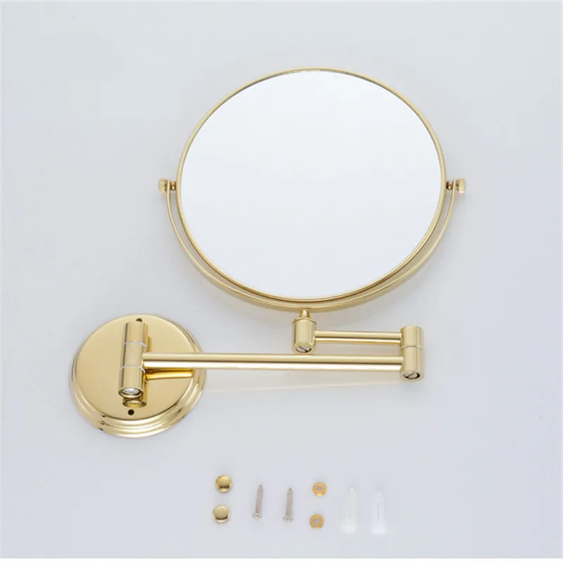 Imagem -06 - Antique Brass Makeup Mirror Espelhos do Banheiro x Ampliação Folding Shear Dual Side Wall Hanger Round Mirror Preto