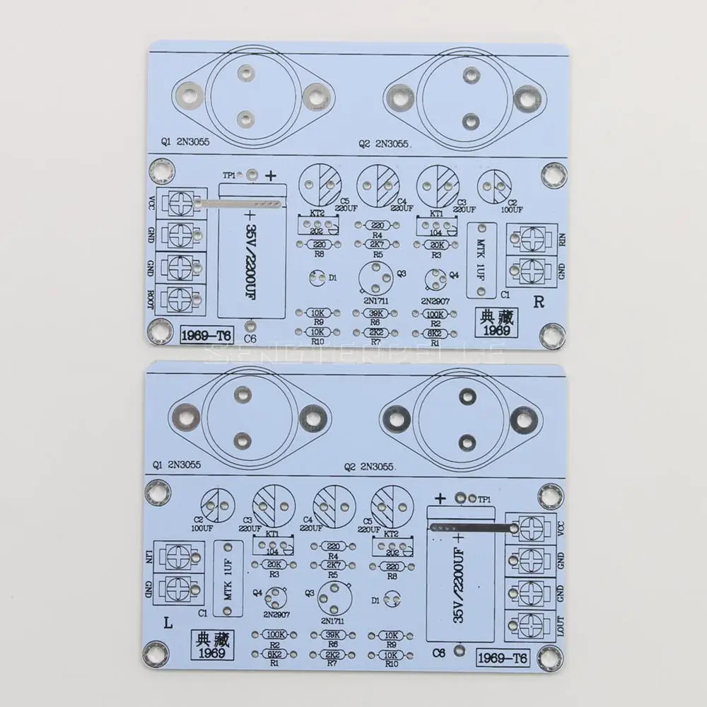 1 Pair Classic Hood 1969 Audio Amplifier Board PCB Two Channel HiFi Class A Power Amp