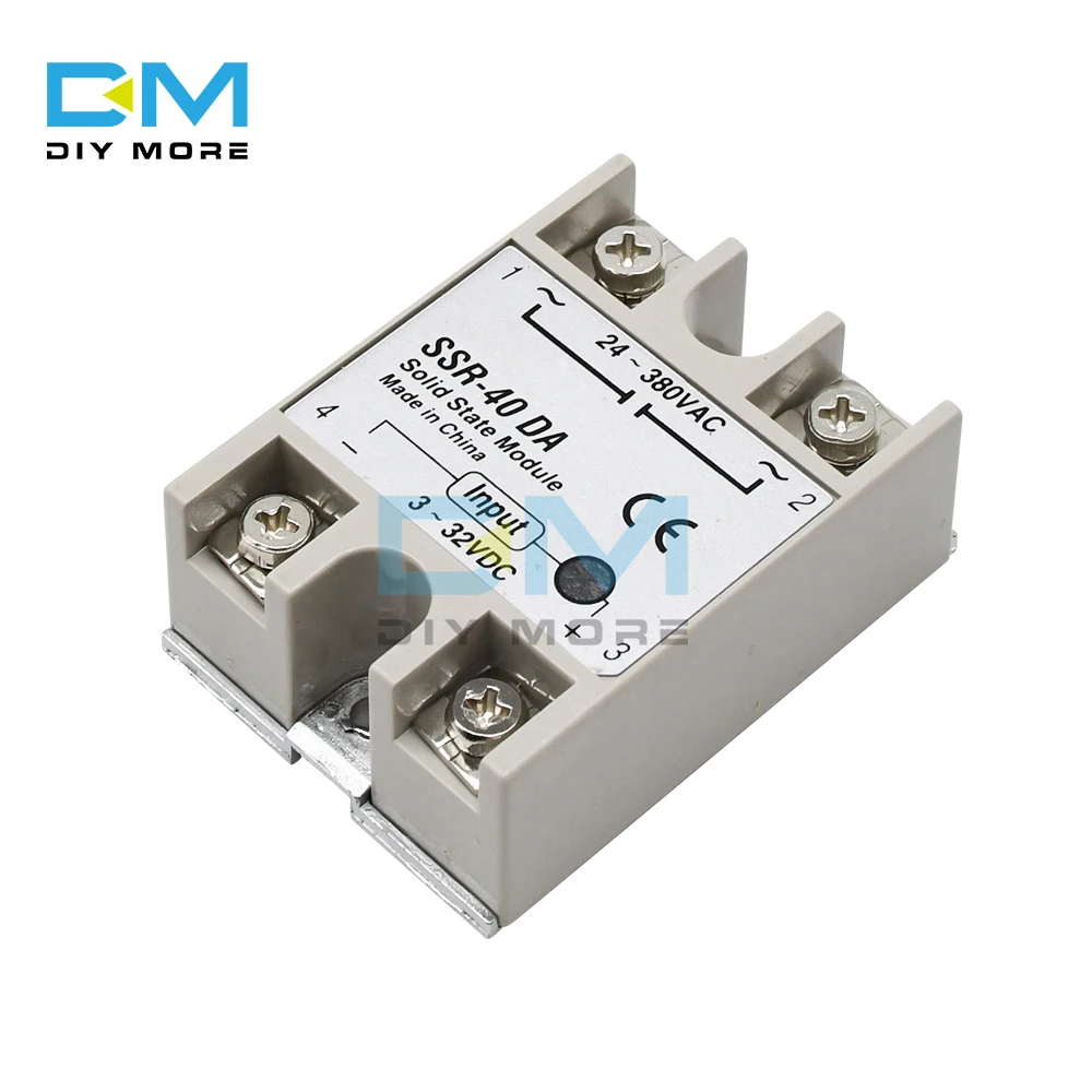 SSR Relais 40A 2 Stück Halbleiterrelais SSR-40DA – 40A, Eingang 3-32V DC, Ausgang 24-380V AC, Für Automatisierung Und Temperaturregelung, Geräuschlos Und Verschleißfrei SSR Relais 40A 2 Stück Halbleiterrelais SSR-40DA – 40A, Eingang 3-32V DC, Ausgang 24-380V AC, Für Automatisierung Und Temperaturregelung, Geräuschlos Und Verschleißfrei