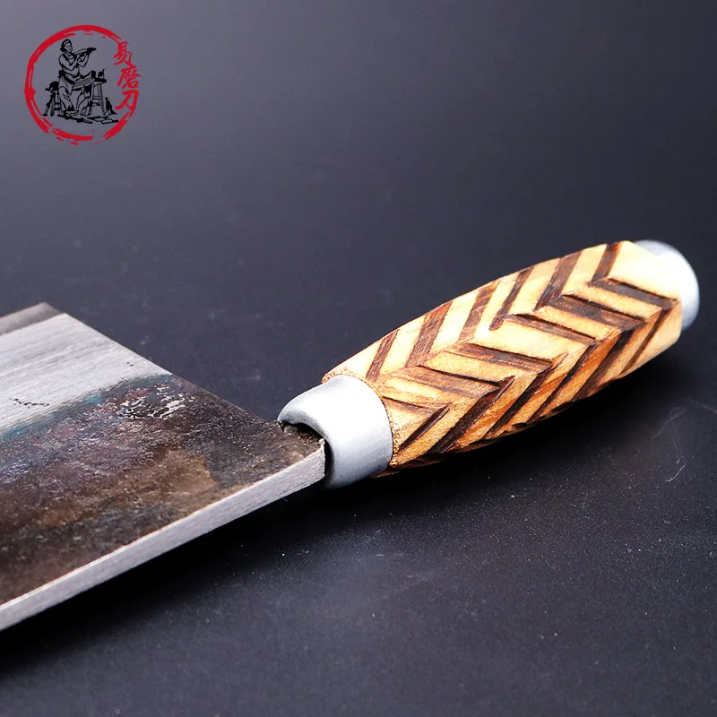 Handmade Chinese Kitchen Knives Traditional High Carbon Forged Kitchen Cleaver Wood Handle Slicing Serbian Chef Camping Knife