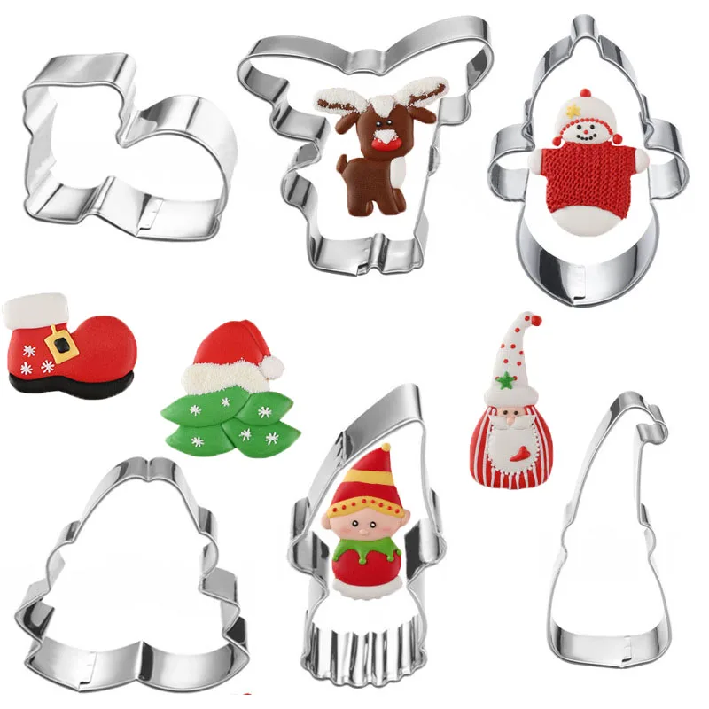 

1pcs Christmas Santa Claus Snowman Xmas Tree Cookie Cutters patisserie reposteria Fondant Cake Toppers Kitchen Tools Biscuit DIY