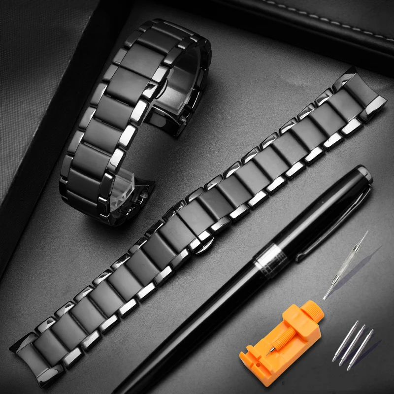 22mm 24mm Ceramic Mix Steel for AR1451 AR1452 Watch Band for AR Watches Wrist Strap Brand Watchband Samsung S3 S4 Curved End