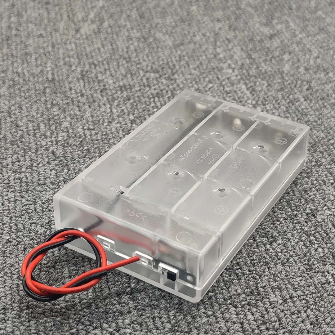 18650 Battery Box DIY Battery Holder 3X18650 Case Series With Switch Cable With Cover 3*18650 Welding-free Transparent